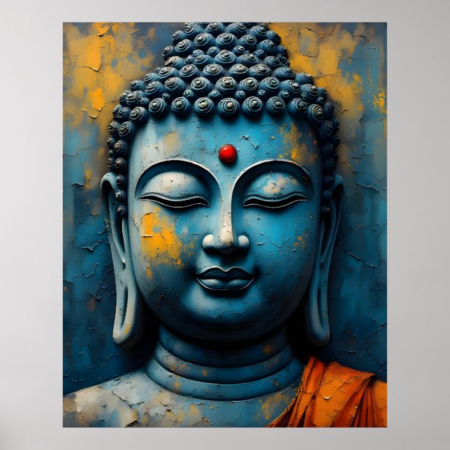 Poster Gautama Buddha Painting - Modern Impasto Art (Frente)