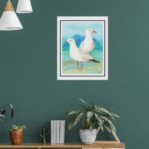 Poster Gavetas de Aguarela na Arte da Natureza das Aves d