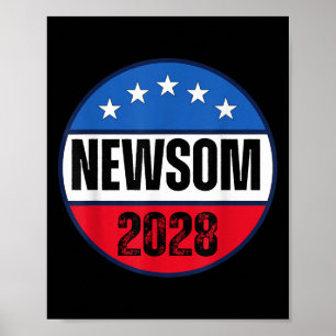 Poster Gavin Newsom 2028 California Para o Presidente Dem