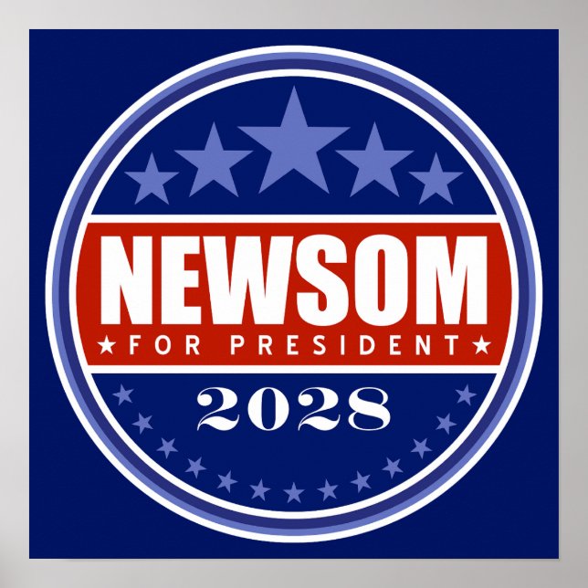 Poster Gavin Newsom Presidente 2028 (Frente)