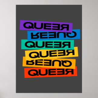 Poster Gay de orgulho de rainha com cor arco-íris