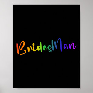 Poster Gay Lgbt Festa de casamento Bridesman Tee Brida