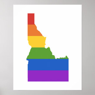 Poster Gay Map of USA   State of Idaho