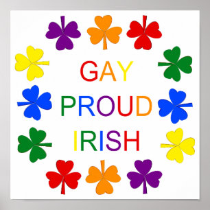 Poster Gay Orgulho dos Shamrocks LGBT Irlandeses LGBT