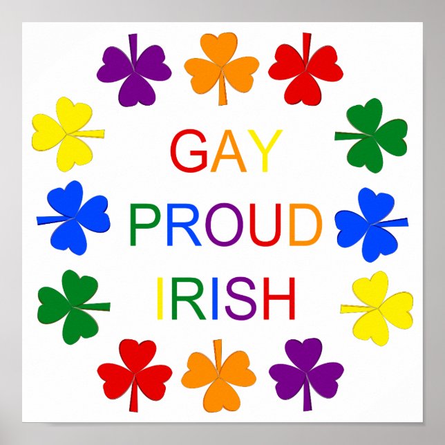 Poster Gay Orgulho dos Shamrocks LGBT Irlandeses LGBT (Frente)