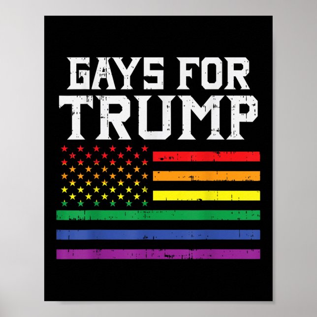 Poster Gay Para Trump Usa Flag Pro Reelecionar O Donald 2 (Frente)
