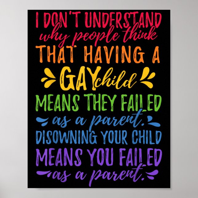 Poster Gay Pride - Proud Parent Mom Dad Parenting Quote  (Frente)