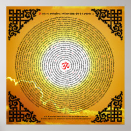 Poster Gayatri Mantra 108 vezes em espiral