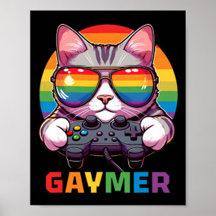 Poster Gaymer Gamer Lgbtq Pride Rainbow Vídeo G