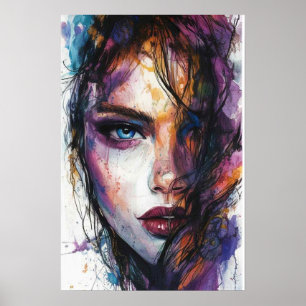 Poster Gaze feroz - Retrato em Aquarela de Resistência e