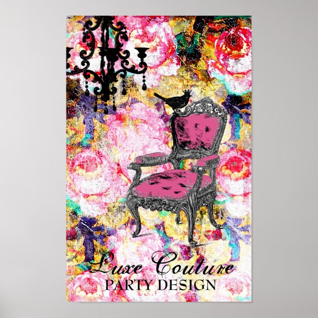 Poster GC Fabulosamente francês Shabby Rosa (Frente)
