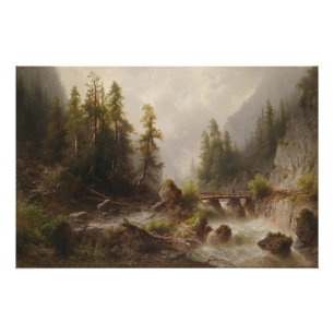 Pôster Gebirgsbach - Albert Rieger