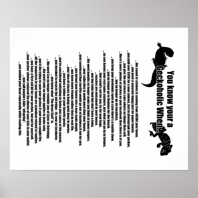 Poster Geckoholic (Frente)