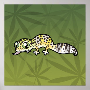 Poster Geco do leopardo dos desenhos animados