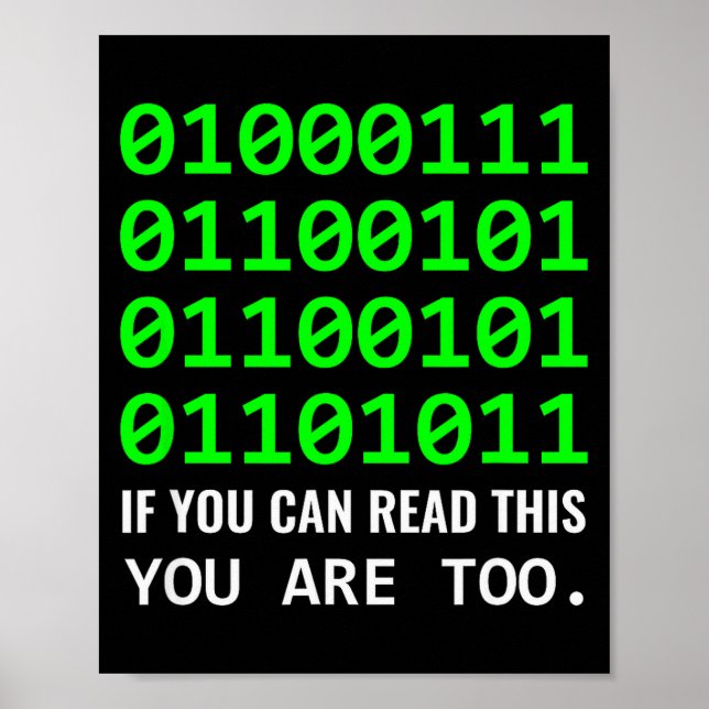 Poster Geek Computer Binary Code Software Developer  (Frente)