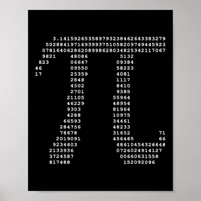 Poster Geek De Matemática Pi Day Ascii Pi 3.14 (Frente)