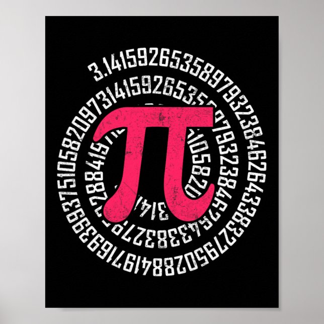 Poster Geek De Nerd De Matemática Pi Day 3.1415 Irraciona (Frente)