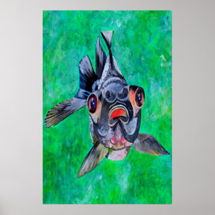 Pôster Geeky Blackmoor Goldfish Com Olhos Telescópicos