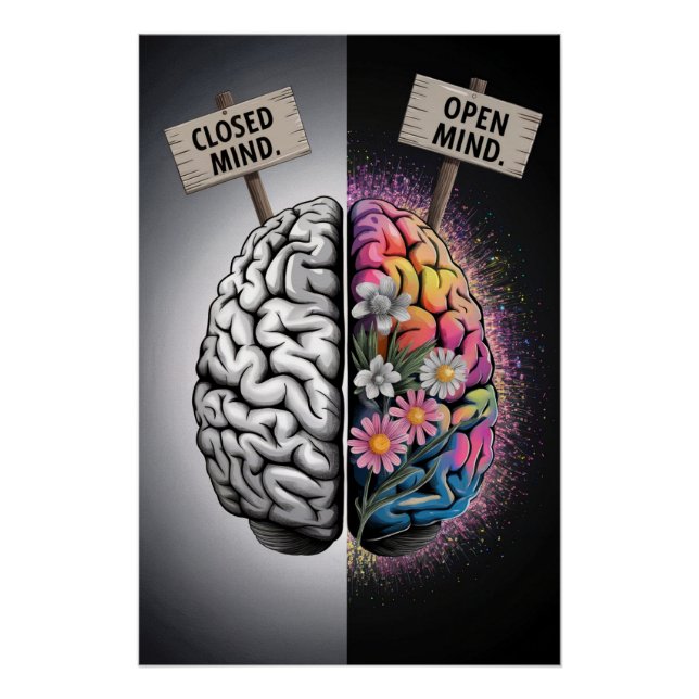 Pôster Gehirn Poster | Offenheit vs. Geschlossenheit (Frente)