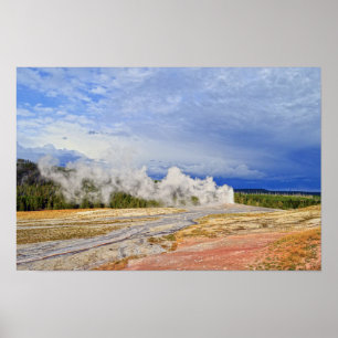 Poster Gêiser Old Faithful, Parque Nacional de Yellowston