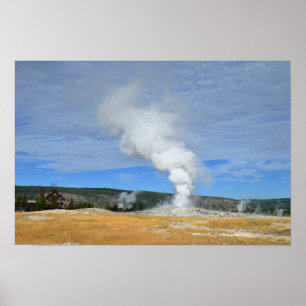 Poster Gêiser Old Faithful, Parque Nacional de Yellowston