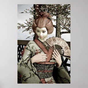 Pôster Geisha Vintage