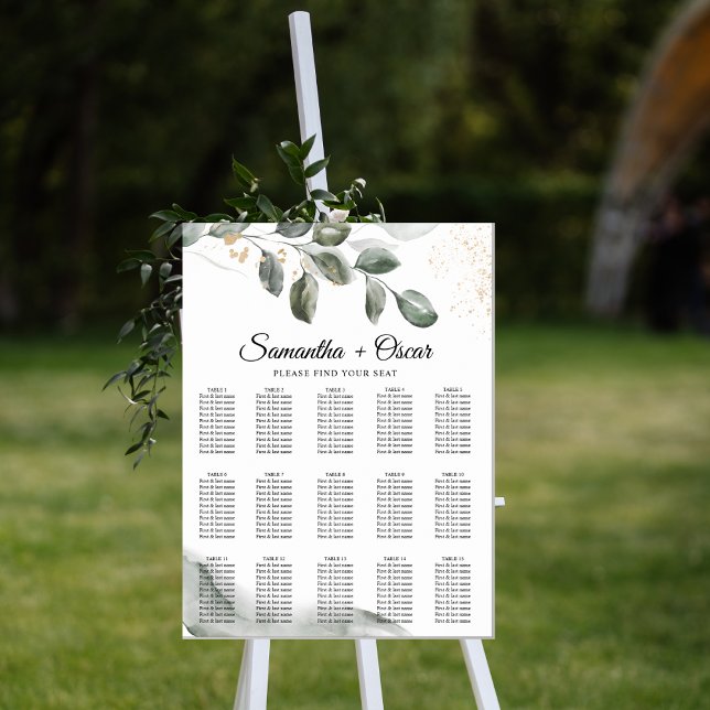 Poster Gel Greenery Watercolor Folha | Pó Dourada (Criador carregado)