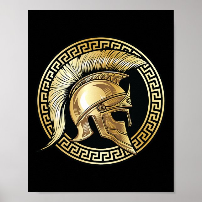 Poster Gelado Dourado Gladiador Esparta Grego (Frente)