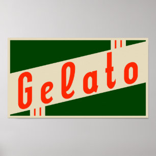 Pôster gelato italiano retrô