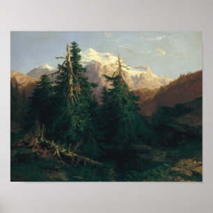 Poster Geleira, Rosen Lanigletscher, 1854