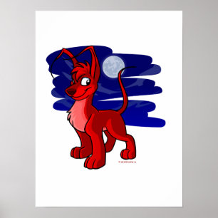 Pôster Gelert vermelho orgulhoso pelo luar