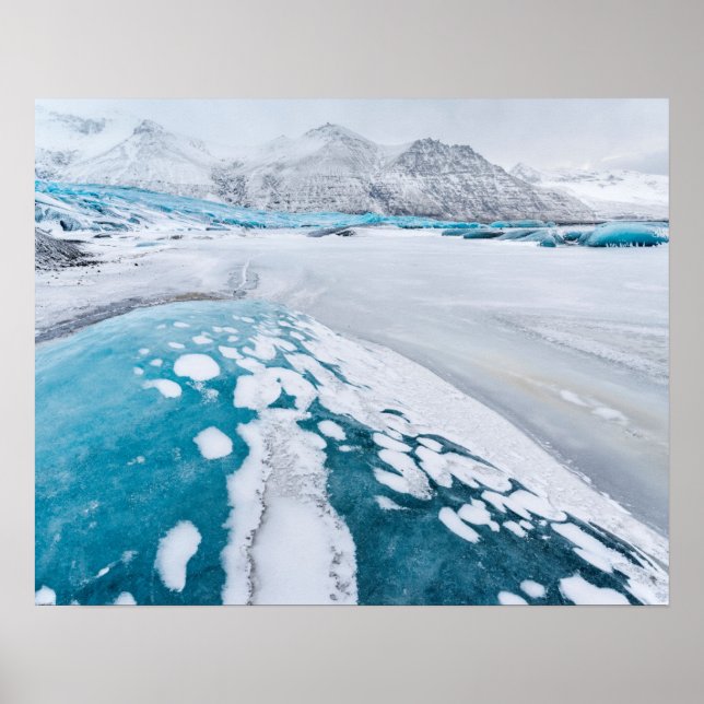 Pôster Gelo de glaciar congelado, Islândia (Frente)