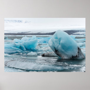 Poster Gelo Na Lagoa Glacial Jokulsarlon