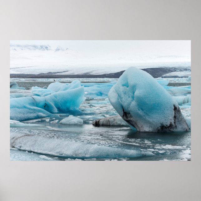 Poster Gelo Na Lagoa Glacial Jokulsarlon (Frente)