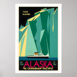 Poster Gelo Taku Alasca Canadense Pacífico Vintage