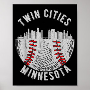 Poster Gêmeas Cidades Minnesota Mn Beisebol Skyline St