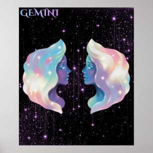 Poster Gêmeos Celestiais – Arte de Astrologia
