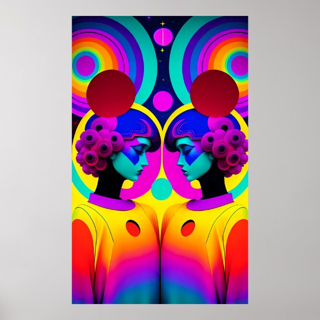 Poster Gêmeos de uma Gêmea - Arte Surreal Ken Gage (Frente)