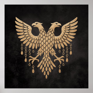 Poster Gêmeos Dourados Corvo Mitologia Nórdica Preta