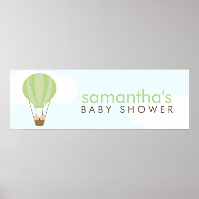 Pôster Gêmeos em um Chuveiro de Bebê de Balão (Frente)