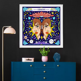 Poster Gêmeos: “Gêmeos das Estrelas” Zodíaco