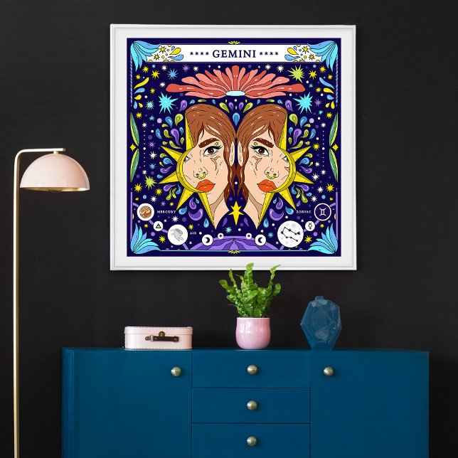 Poster Gêmeos: “Gêmeos das Estrelas” Zodíaco (Criador carregado)