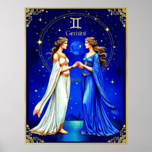 Poster Gêmeos sob um Céu Estrelado