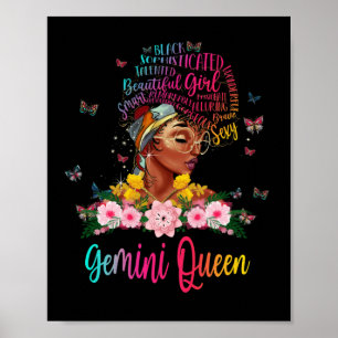 Poster Gemini Queen Black Women Persistente Bonita