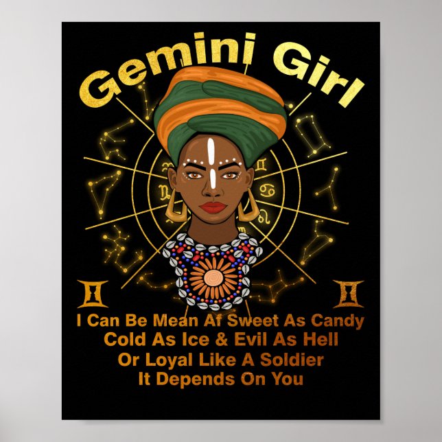 Poster Gemini Queen Sweet Como Adormecida Negra (Frente)