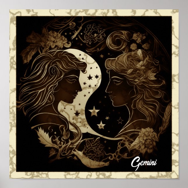 Poster Gemini - Sinal Wall Art (Frente)