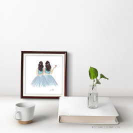 Poster Gemini, Zodiac, gêmeos, esboço de moda,