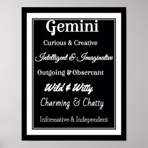 Poster Gemini Zodiac Traits
