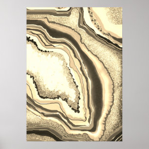 Poster Gemstone de Goma do Goma do Gato de bege Dourado m