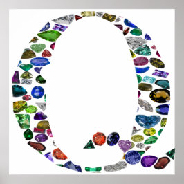 Poster Gemstone Monograma - Letra Q